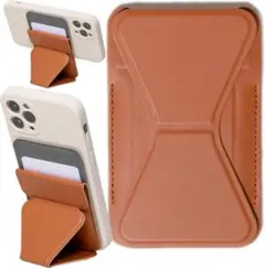 カードケース スマホ スタンド グリップ ブラウン 新品未使用 送料無料