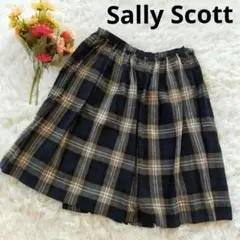 Sally Scottサリースコット ウールチェック 膝丈スカートミナペルホネン