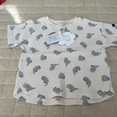 新品未使用☆futafuta ワッフルTシャツ　ゾウさん　　90cm