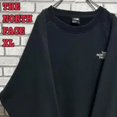 THE NORTH FACE☆スウェットトレーナー 刺繡ロゴ ブラック XL