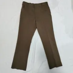 70s スタプレ スラックスパンツ ウィップコード ブラウン茶カーキ ランチャー