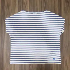 【オーシバル】バスクボーダーTシャツ　フレンチスリーブ　ブルー　ビショップ