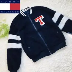 【美品】 TOMMYJEANS 刺繍ロゴ ボアジャケット ブルゾン リバーシブル