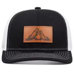 新品 マウンテン 山 ワッペン メッシュ キャップ 野球帽 帽子 黒 白