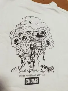 チャムス×アウトドアモンスター　バックプリント　M　白