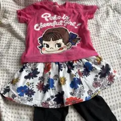 値下《Peko 》ぺこちゃんTシャツ スカートレギンスセット美品✨2点80サイズ