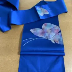 名古屋帯　青　蝶