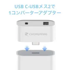 USB C-USBメス2で1コンバーターアダプター、Type C 20W PD