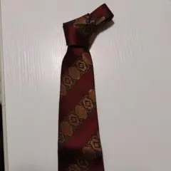 ROMEO GIGLI シルク製バーガンディストライプネクタイ