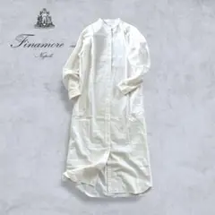 finamore リネンロングシャツワンピース　バンドカラー　イタリア製　40 2025年最新】フィナモレ ロングワンピースの人気アイテム - メルカリ