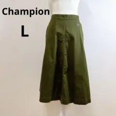Champion チャンピオン チノフレアスカート カーキ 綿100％ L