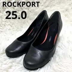 ROCKPORT ブラック ラウンドトゥ ブラック トータルモーション 25