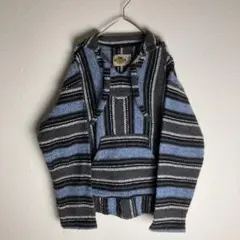 メキシカンパーカー 古着 ユニセックス ストライプ M