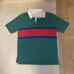 00s GAP ギャップ 緑色 ポロシャツ 赤青ストライプ skate 短丈
