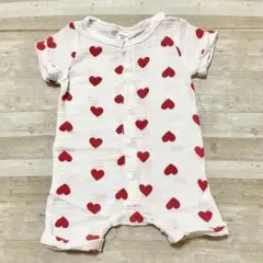半袖 SHEIN ハート柄ロンパース 3-6M 60〜70