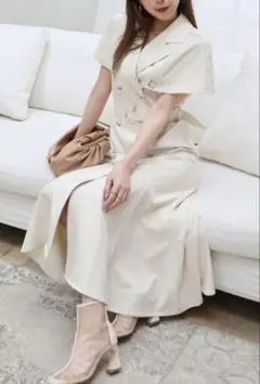 セール新品タグ付　ROYALPARTY ケープトレンチ風ベルト付きワンピース