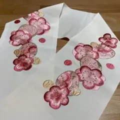 中古美品 刺繍半衿 半襟 振袖 花 梅 豪華 かわいい 成人式 結婚式 卒業式
