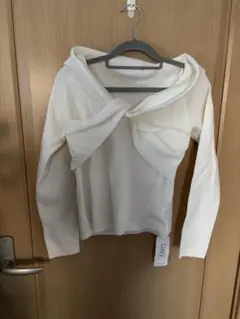 Dazy ホワイト XL フロントクロスニット