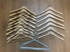 木製衣類ハンガー+無印アルミハンガー　セット
