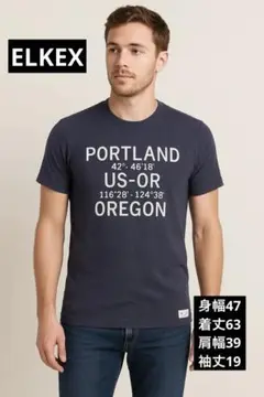 ELKEX ポートランド ロゴTシャツ M グレー系 美品