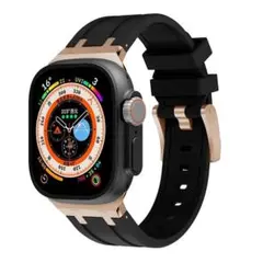 アップルウォッチ42mm/44mm/45mm/49mm ラバー ローズゴールド