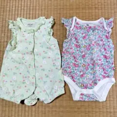 6M 前開きロンパース 2枚セット
