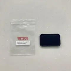 TUMI ネイビー モノグラム　パッチ　レザー