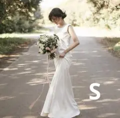 ウェディングドレス　ソフトマーメイド　ロングドレス　S 前撮り　フォト　結婚式