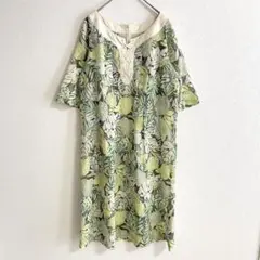 915【ヒロコビス】ワンピース ボタニカル グリーン レースアップ 11号 L