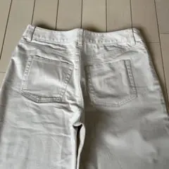 ELLE PLANETEライトベージュ ワイドレッグ チノパン七部丈