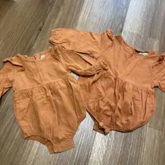 秋色 フリルロンパース 70 100