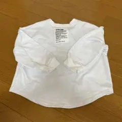 ホワイト 長袖カットソー バックプリント 120
