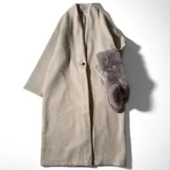t.b マツオインターナショナル　ダークグレー ウールコート　美品　センソユニコ t.b マツオインターナショナル ダークグレー ウールコート 美品