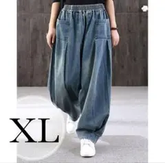 XL ﻿﻿デニム サムエルパンツ ワイドパンツ イージーパンツ ルーズ*