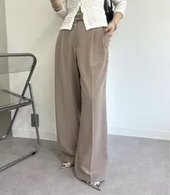 ピンストライプタックワイドパンツ mystic