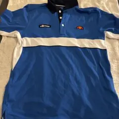 ellesse ポロシャツ 青 ホワイトストライプ