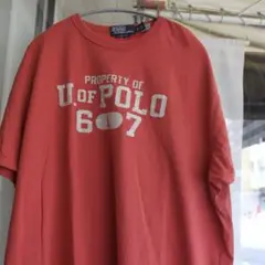 U OF POLO プリントTシャツ Lサイズ 赤