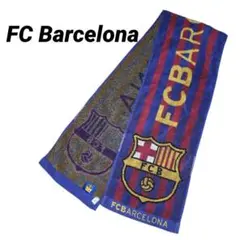 FC Barcelona タグ付きタオル 赤・青 ストライプ 未使用