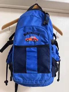 ミキハウス　リュック⭐︎カッコ良いリュック！！車刺繍付き、Lサイズ、青色
