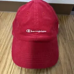 Champion 赤コーデュロイキャップ