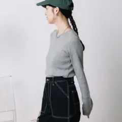 FREAK'S STORE ウォッシャブル 2WAYラメカーディガン グレー