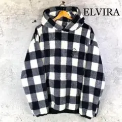 『ELVIRA』エルビラ (L) ボア / フリース チェックパーカー