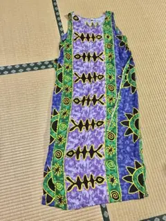 おさかな柄 タイ製マキシワンピース