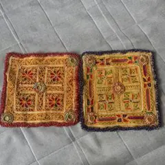 インド刺繍入り装飾布 2枚セット