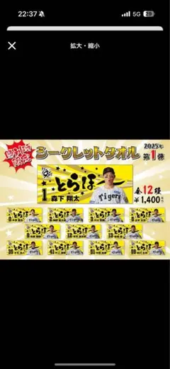 阪神タイガース 勝利時限定タオル 村上頌樹