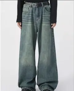 WESTSEA レトロデニムパンツ M グリーン系