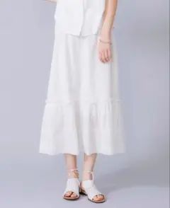 TIERED LACE SKIRT ミルクフェド スカート ホワイト