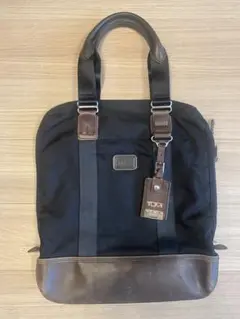 TUMI ビジネストートバッグ ブラック キャンバス/レザー