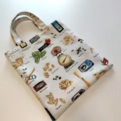 ハンドメイド　小さいトートバック　サブバッグ　パスタ柄