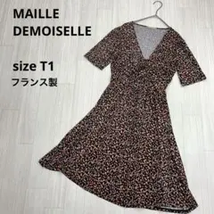 ● MAILLE DEMOISELLE フランス製　半袖　ワンピース　総柄